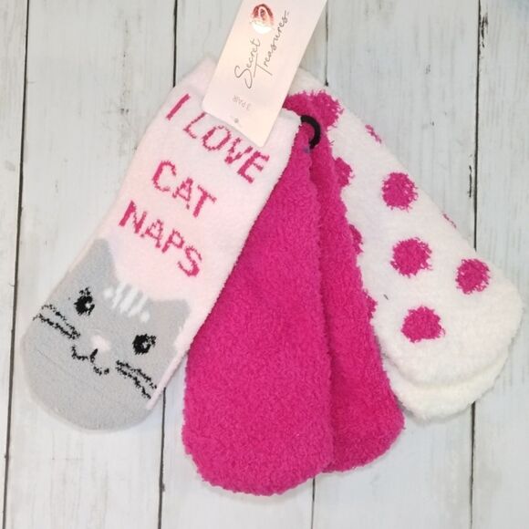 Womens Fuzzy Slipper Socks 2 Packs - Picture 2 of 5